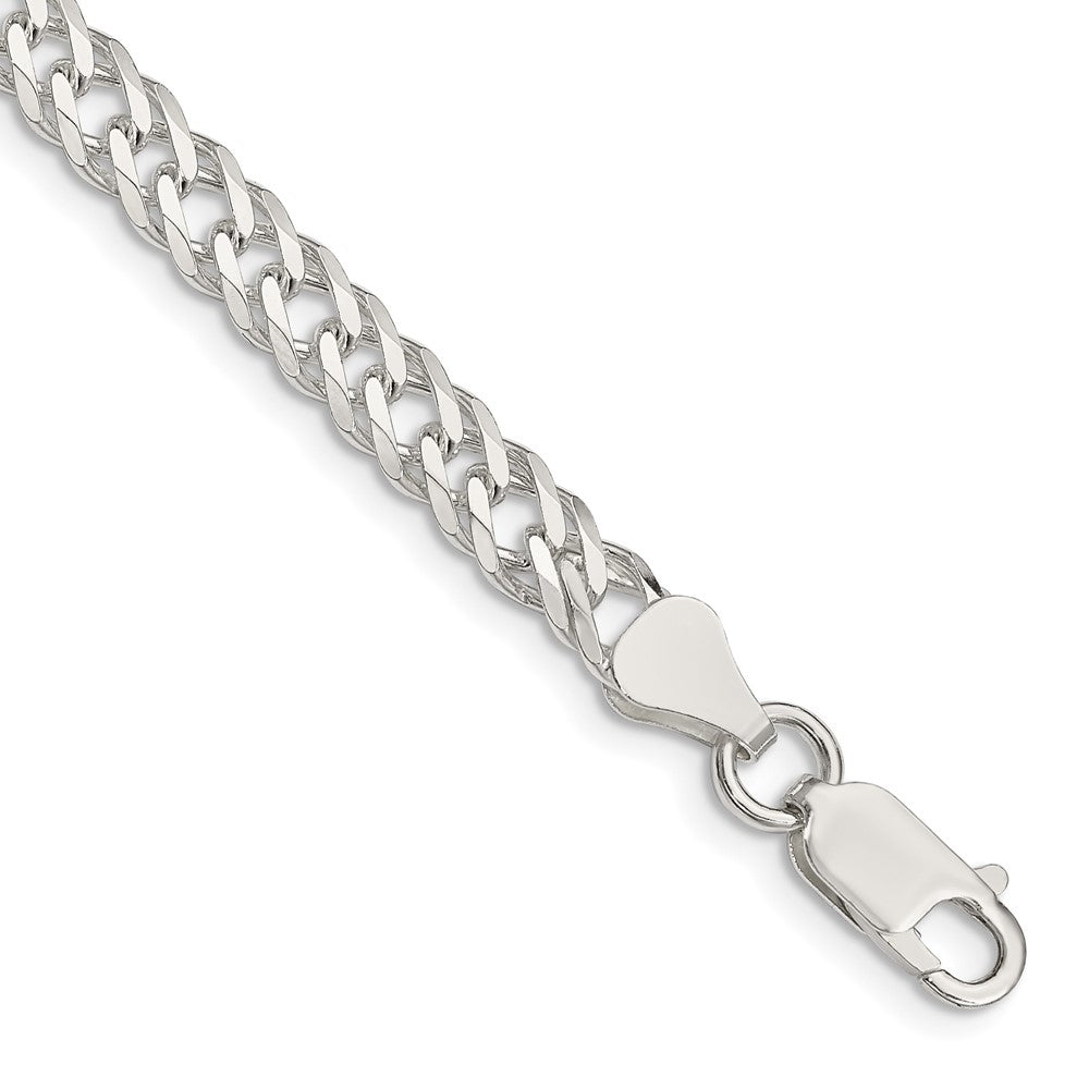 Sterling Silver 5.65mm 6 Side D/C Flat Double Curb Chain 8 inches