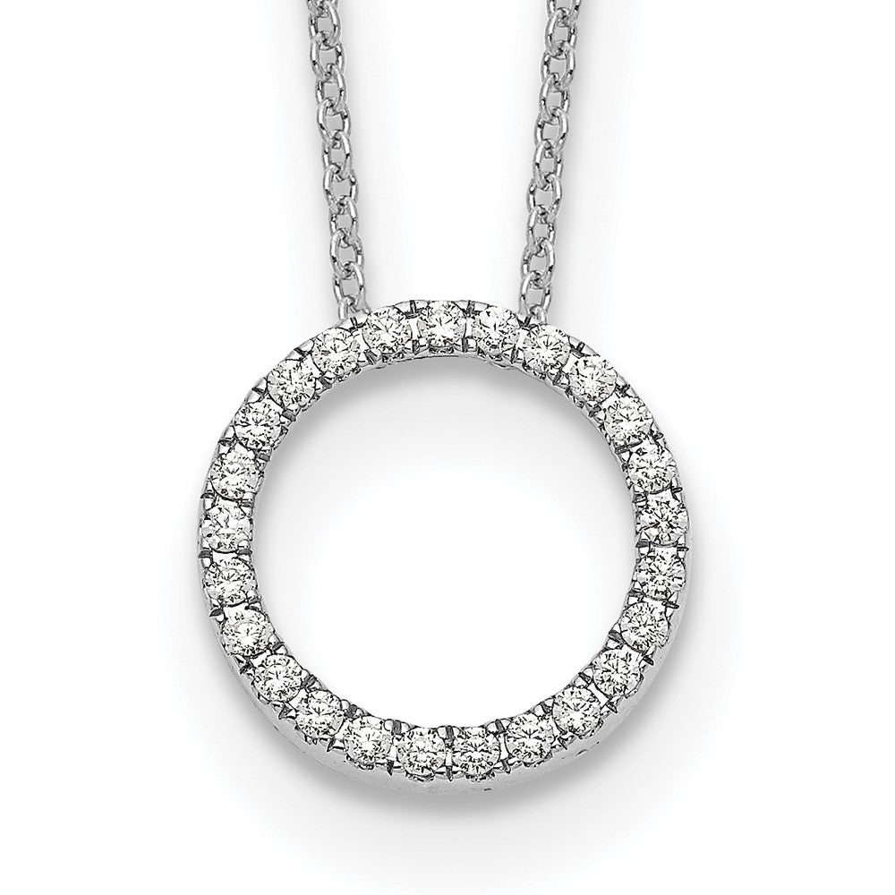 14KW TRUE ORIGIN Cert Lab Grown Diamond VS DEF Circle Pendant Necklace