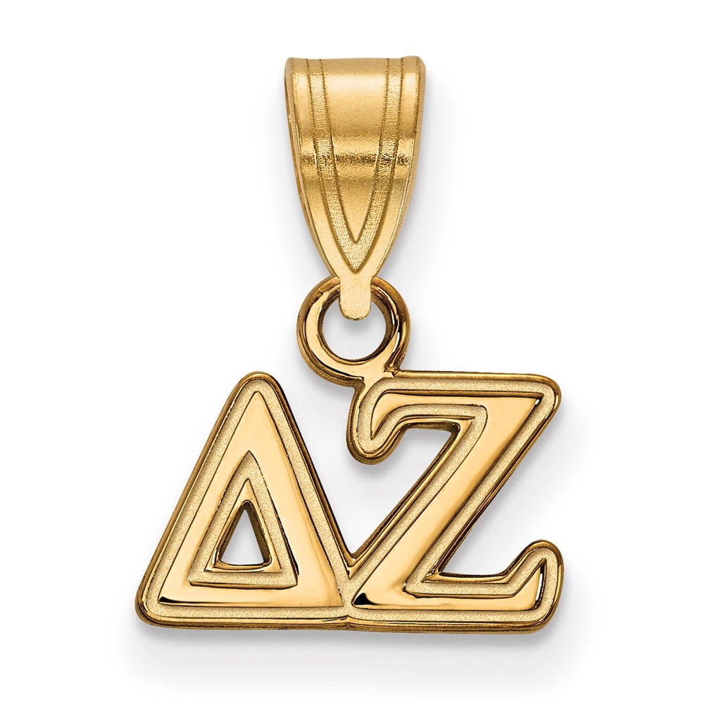 Sterling Silver w/ 14K Yellow Gold-Plated Official Licensed Greek Sororities Delta Zeta (??) Small Pendant