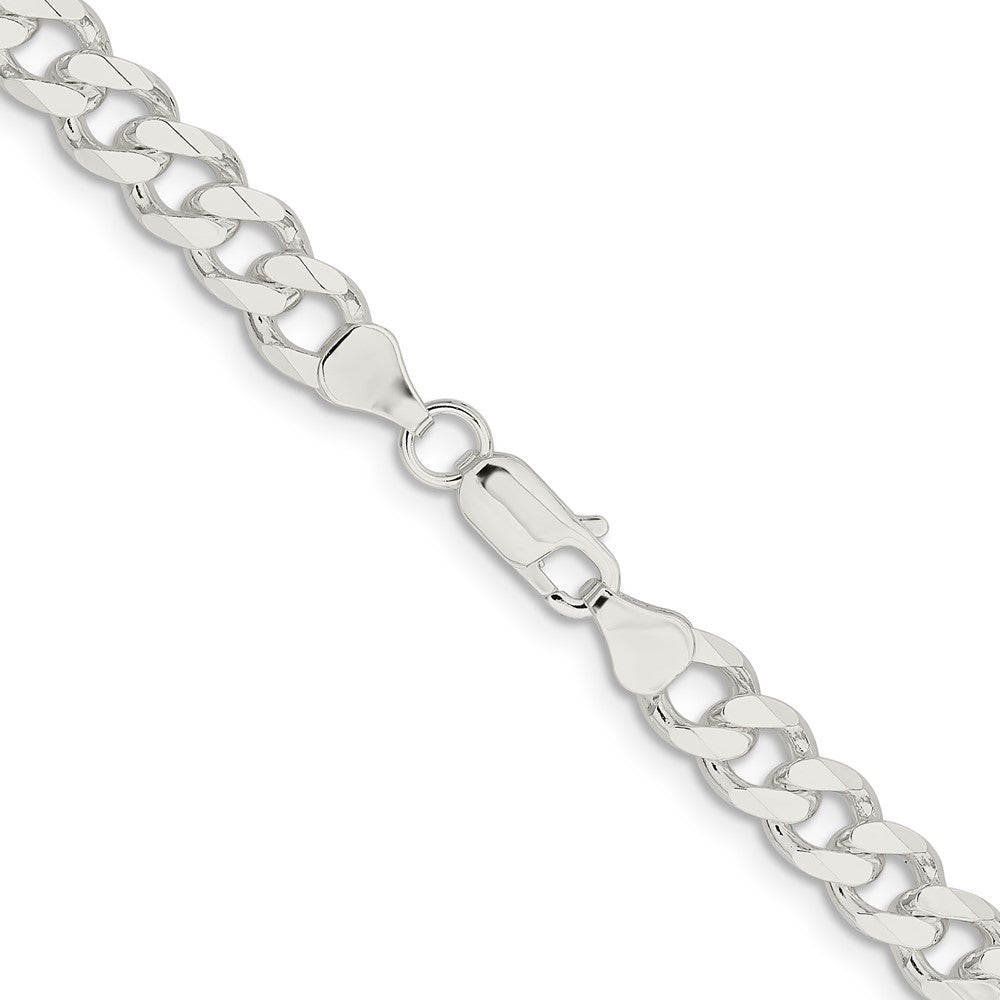 Sterling Silver 7.5mm Curb Chain 28 Inches