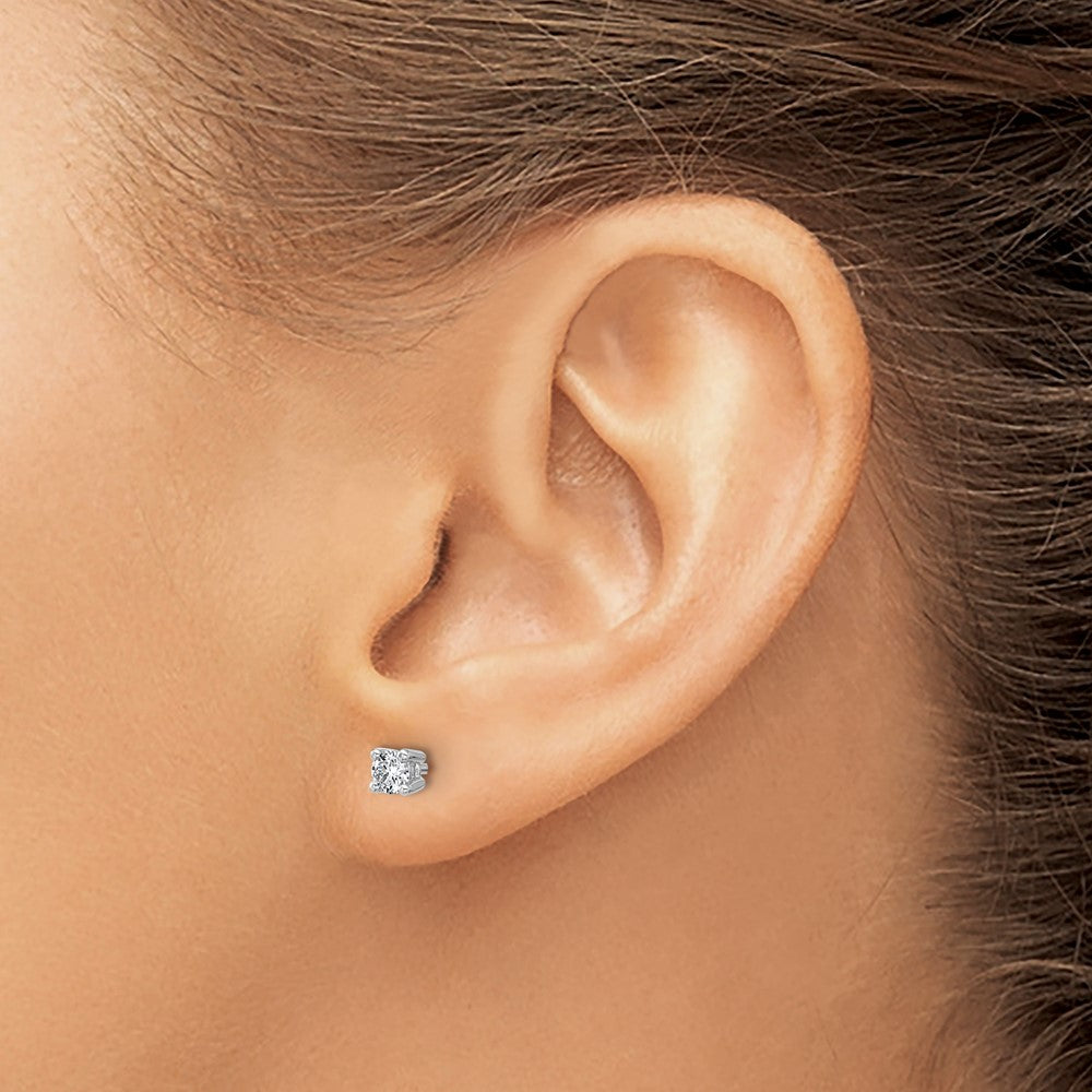 14k White Gold 1/3 ctw Lab Grown Diamond VS/SI+ G+ Round 4 Prong Heavy Wt. Stud Earrings