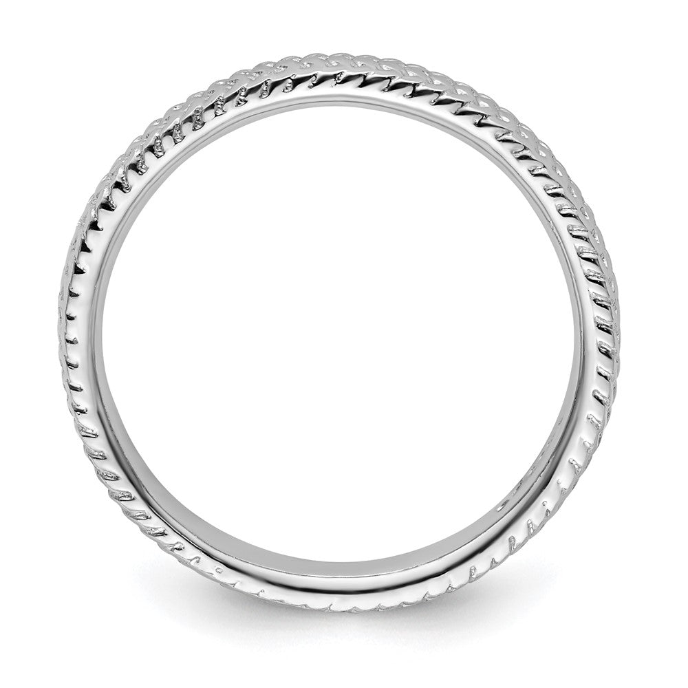 Sterling Silver Stackable Expressions Rhodium Ring Size -7