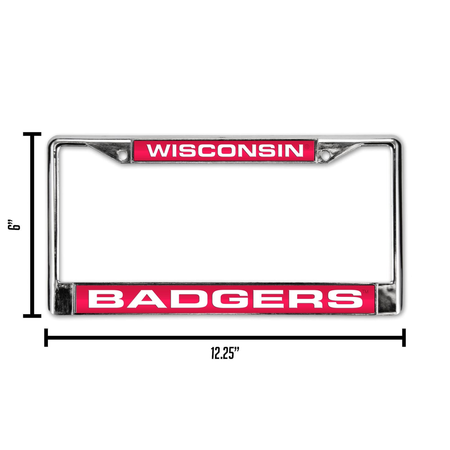 Wisconsin Badgers Laser Chrome License Plate Frame
