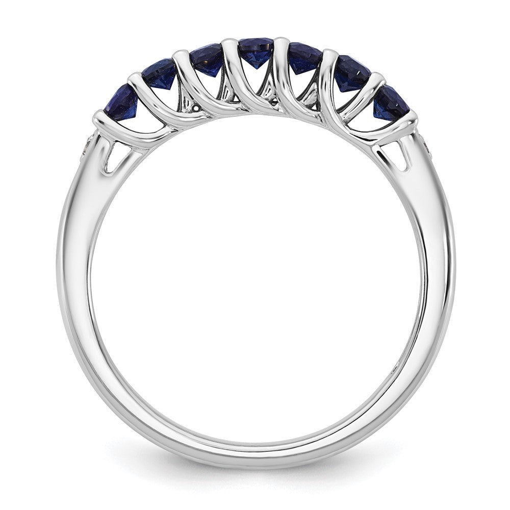 10k White Gold CR Sapphire & Diamond Ring