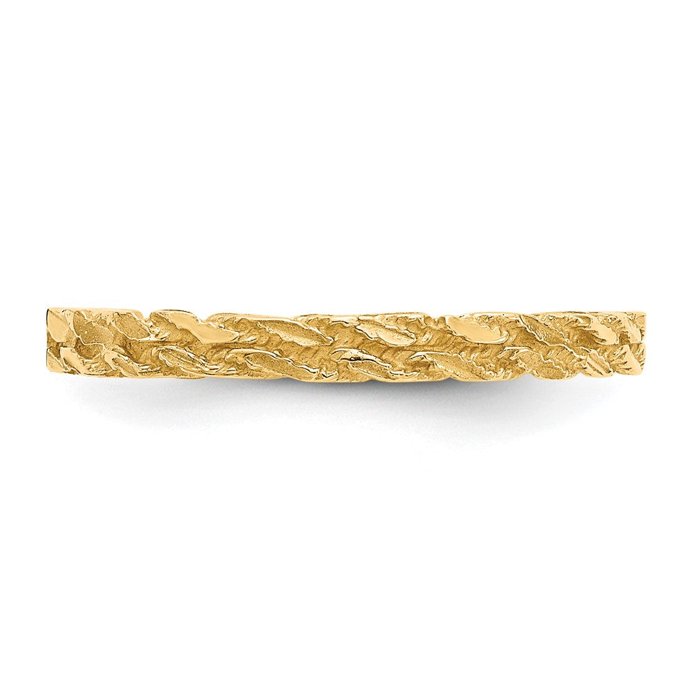 14k Diamond-cut Rope Ring size 7