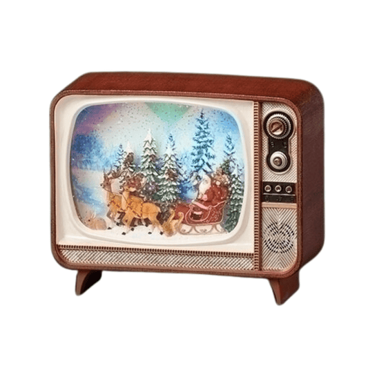 roman Lighted Musical Swirl TV Santa Water Lantern