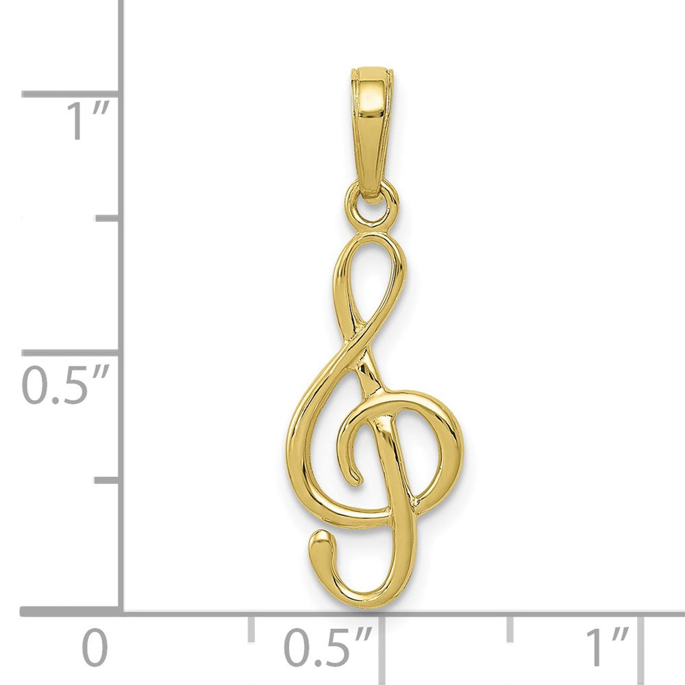 10k Gold Treble Clef Pendant