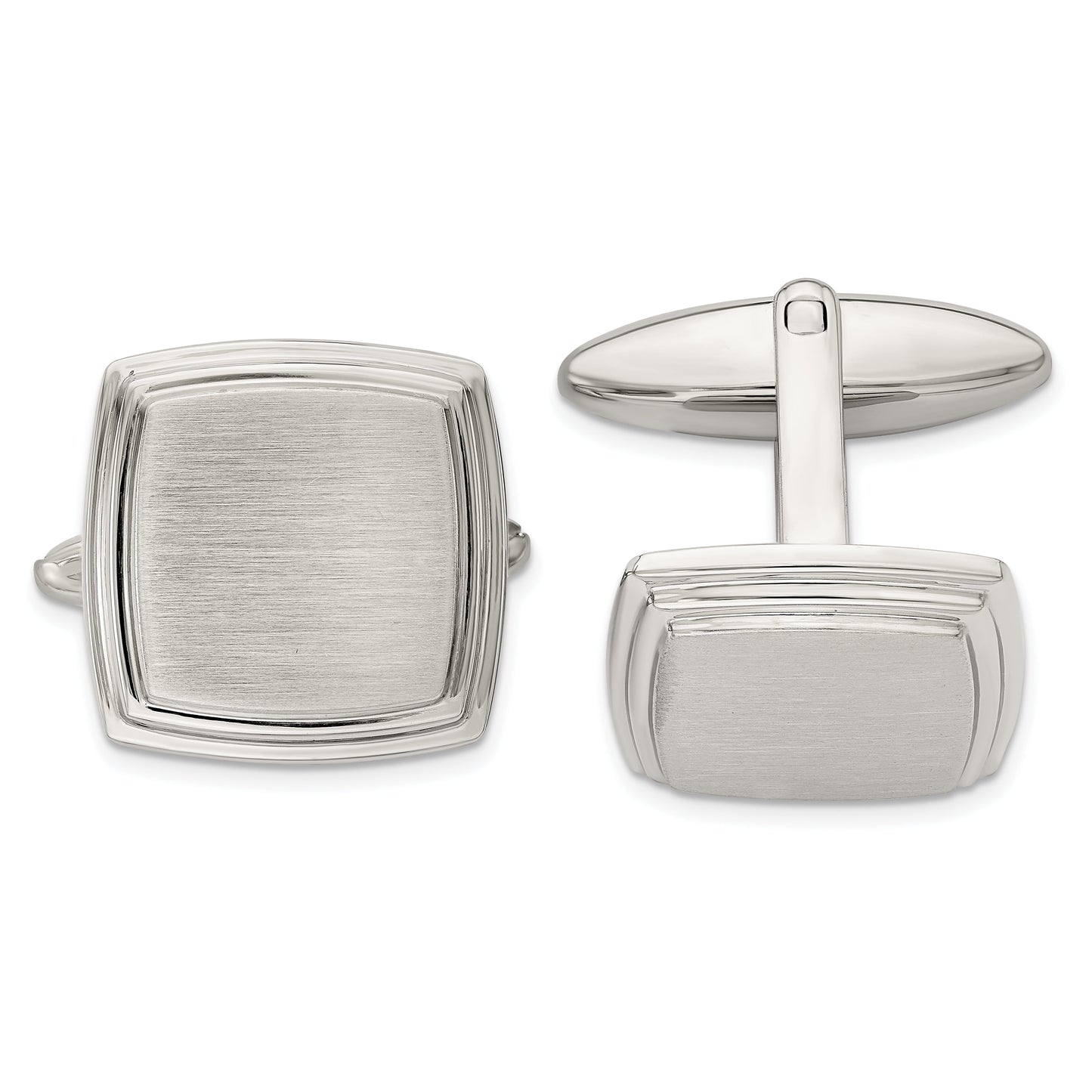 Stainless Steel Brushed and Polished Cuff Links