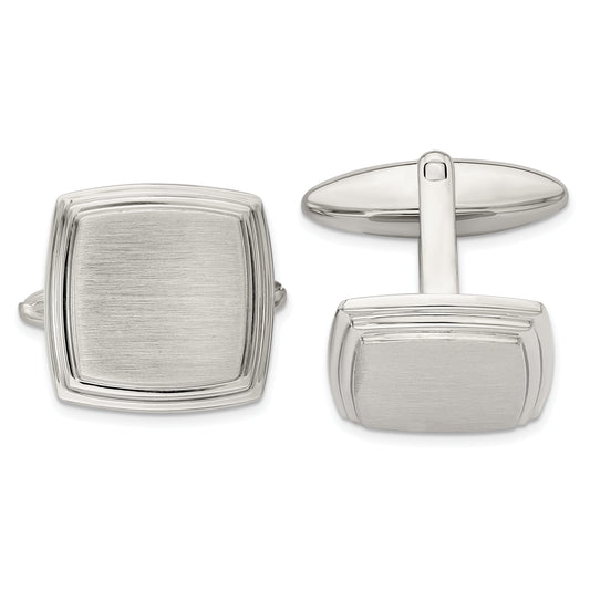 Stainless Steel Brushed and Polished Cuff Links