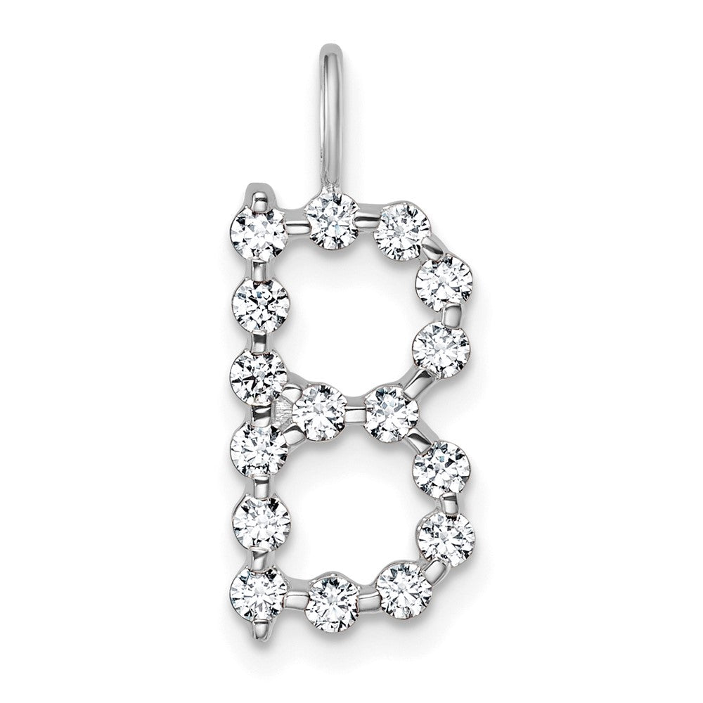 True Origin 14k White Gold 1/2 carat Lab Grown Diamond VS DEF Alphabet B Pendant