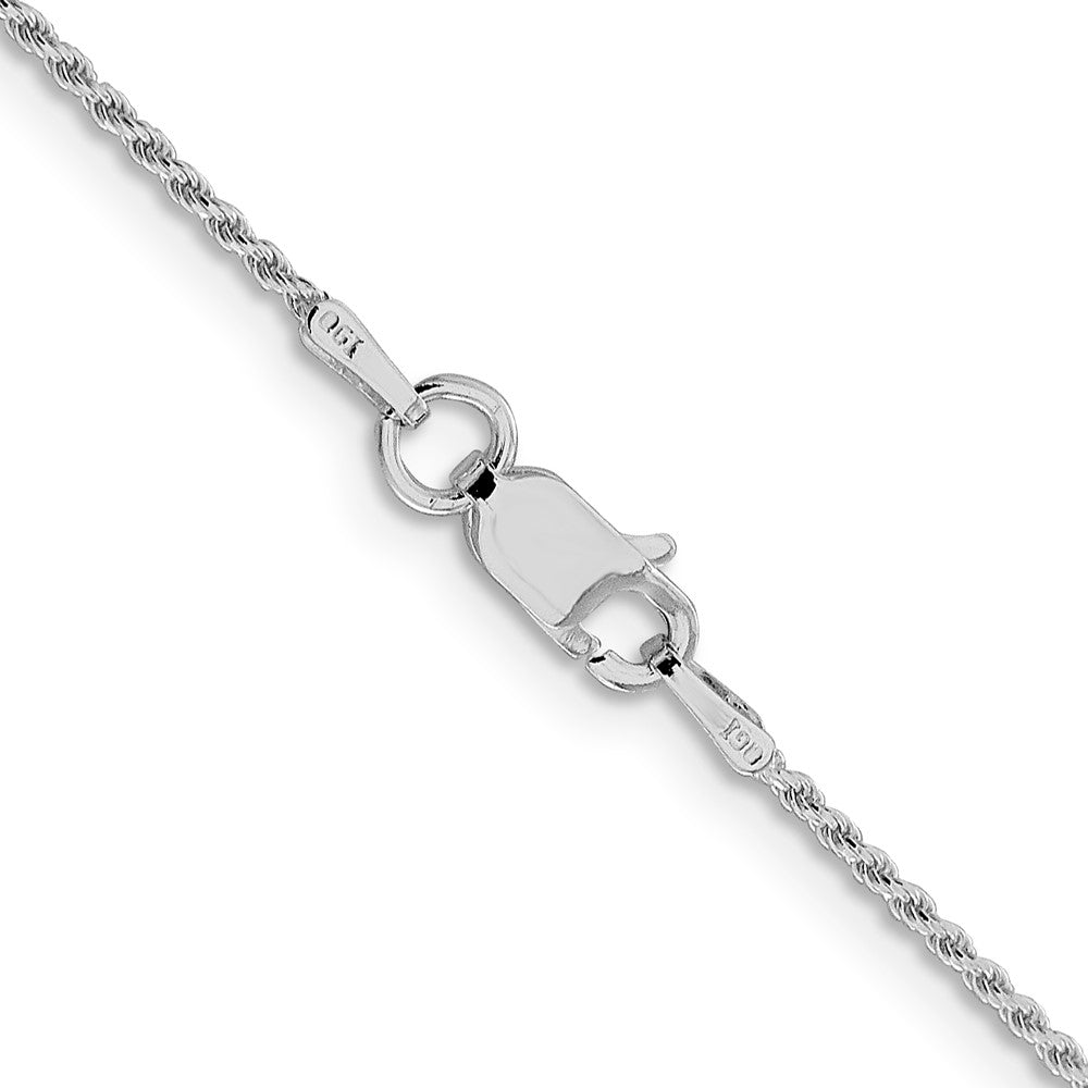 Sterling Silver Rhodium-plated 1.1mm Diamond-cut Rope Chain 16 Inches