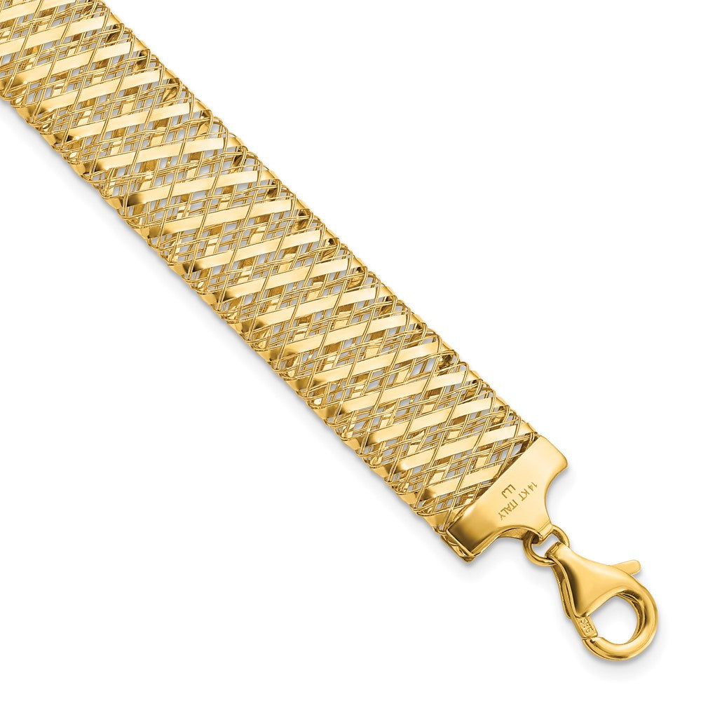 14K Fancy Stretch Bracelet 7.5  inches