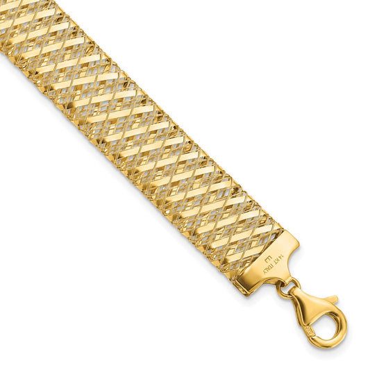 14K Fancy Stretch Bracelet 7.5  inches