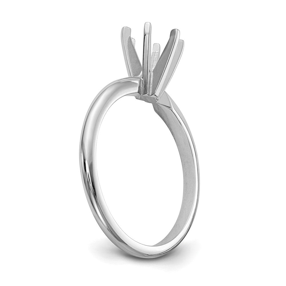 14k White Gold 1/2 carat Lightweight Half-Round 6-Prong Round Solitaire Ring Mounting