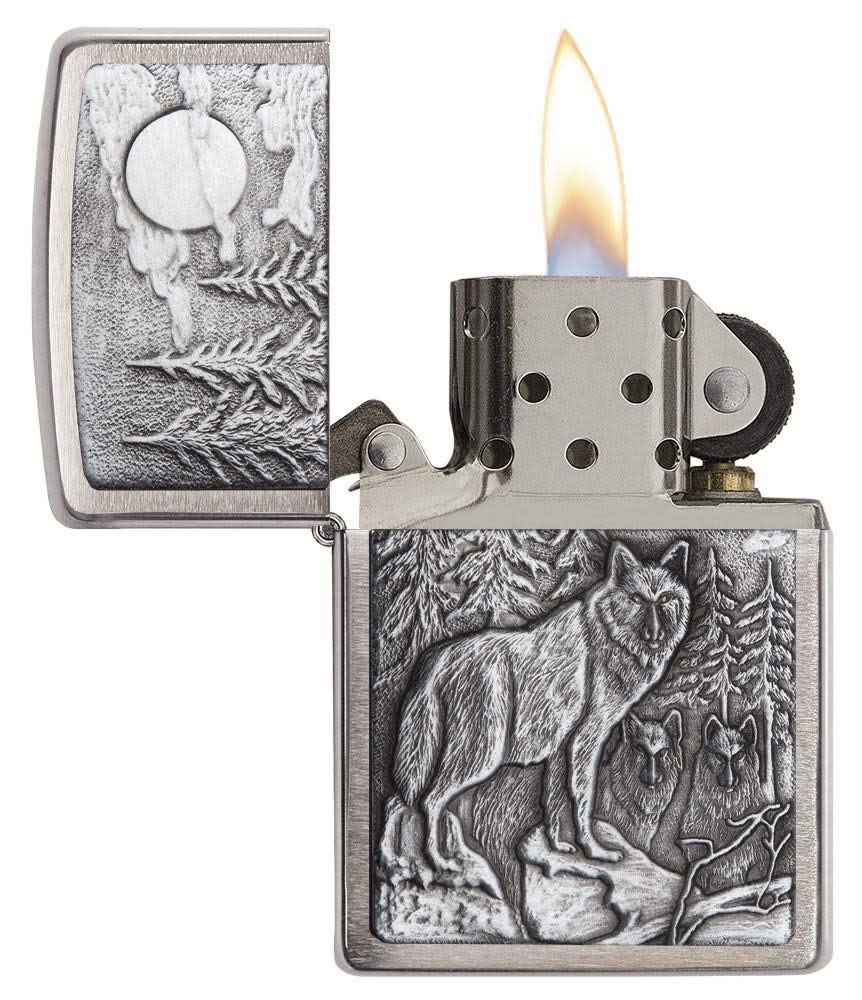Zippo Timberwolves Brushed Chrome Pocket Lighter
