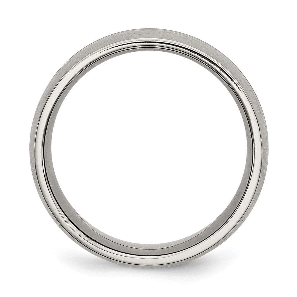 Titanium Brushed and Polished 10mm Grooved Band Size - 12.5