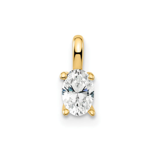14ky 5.35x3.65mm Oval Lab Grown Diamond VS+ F+ Solitaire Pendant