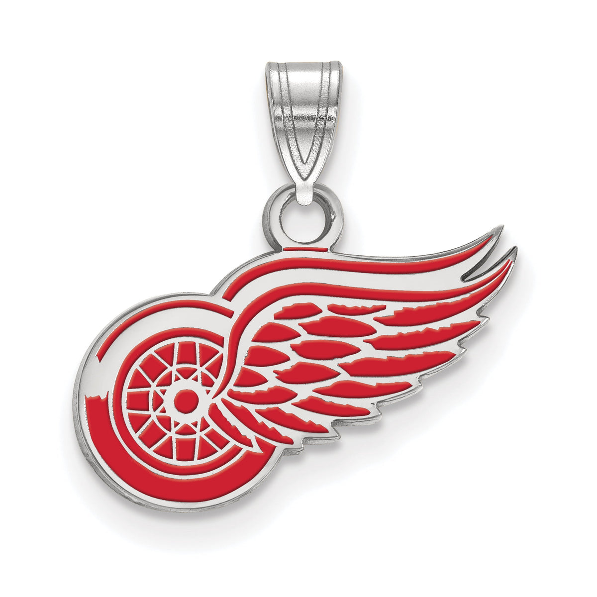 LogoArt NHL Detroit Red Wings Sterling Silver Small Enamel Pendant