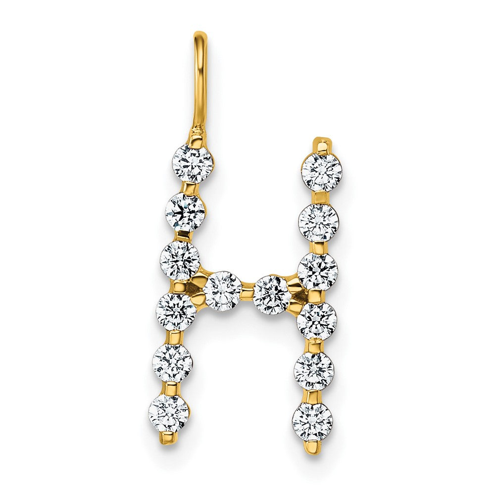 True Origin 14k 1/2 carat Lab Grown Diamond VS DEF Alphabet H Pendant