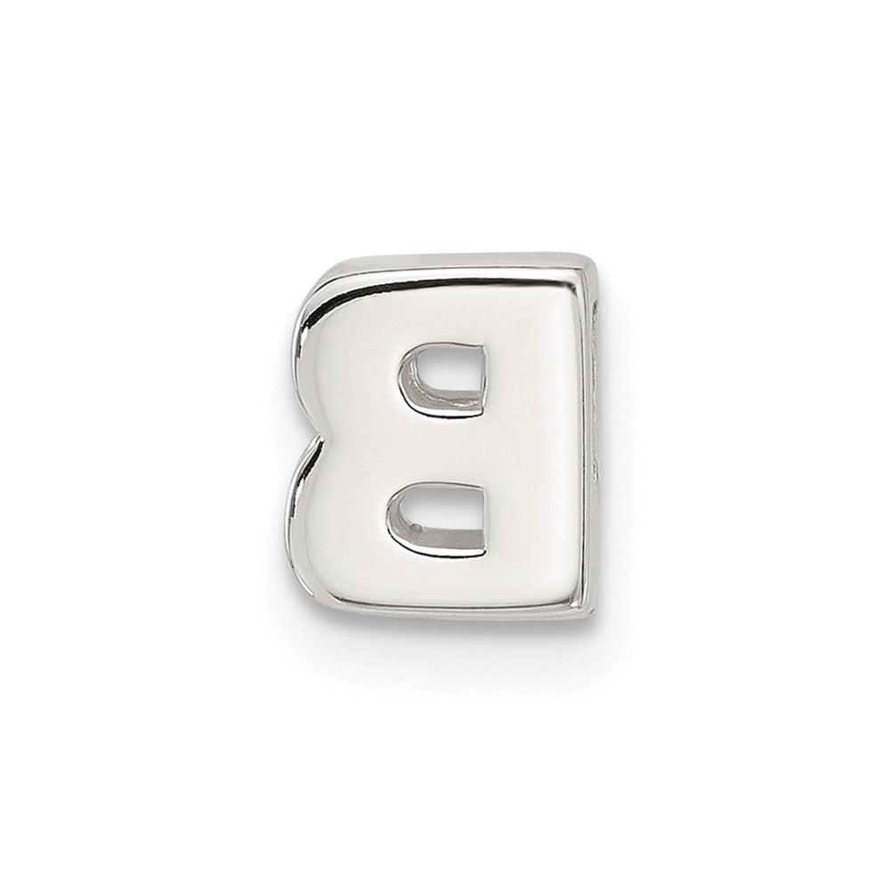 Sterling Silver E-coated Letter B Slide Charm