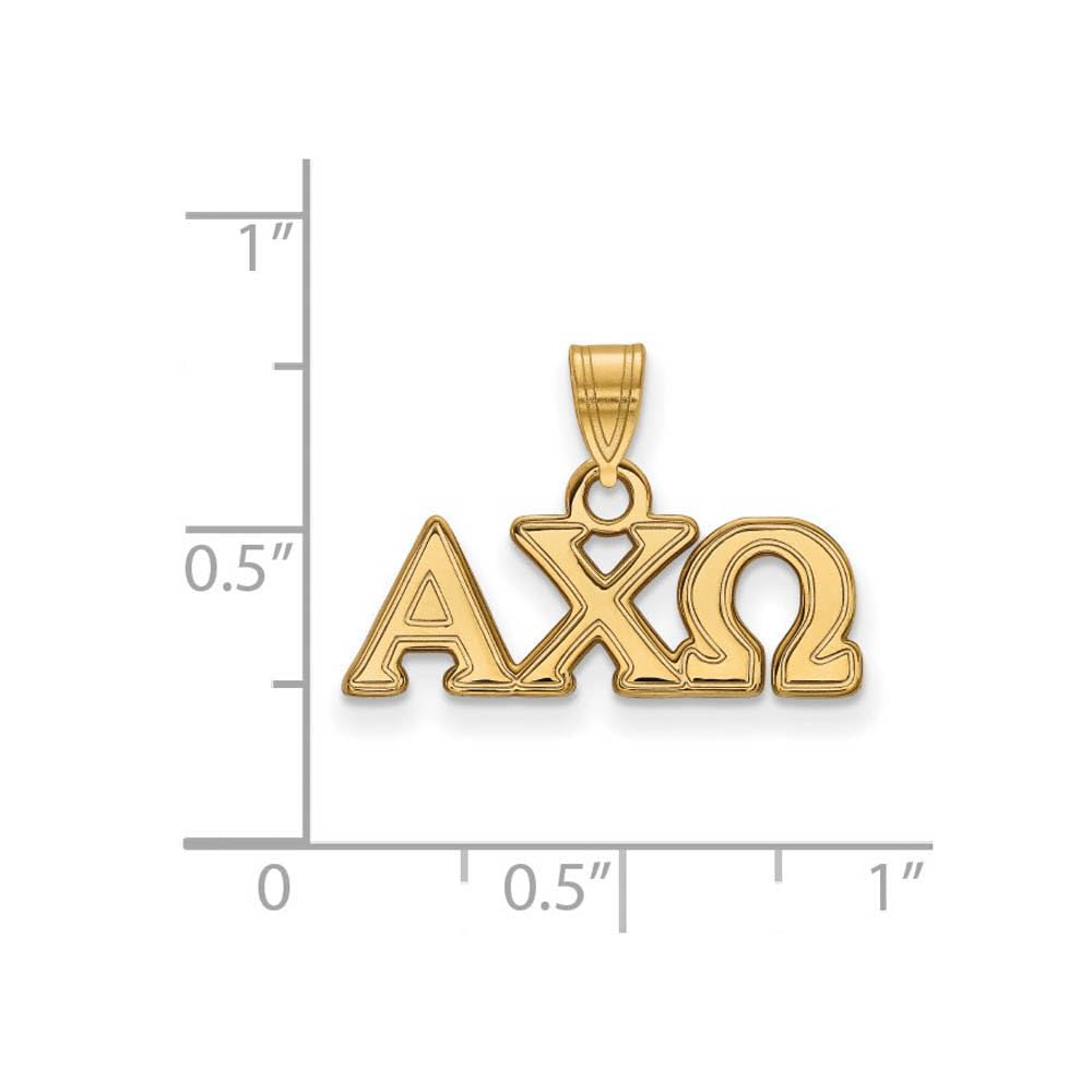Logoart Sterling Silver Gp Alpha Chi Omega Small Pendant