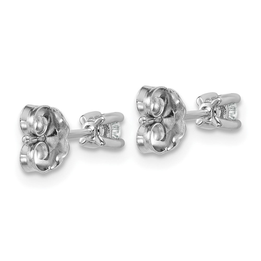 14k White Gold 1/5 ctw Certified Lab Grown Diamond VS/SI+ G+ Round 4 Prong Heavy Wt. Stud Earrings