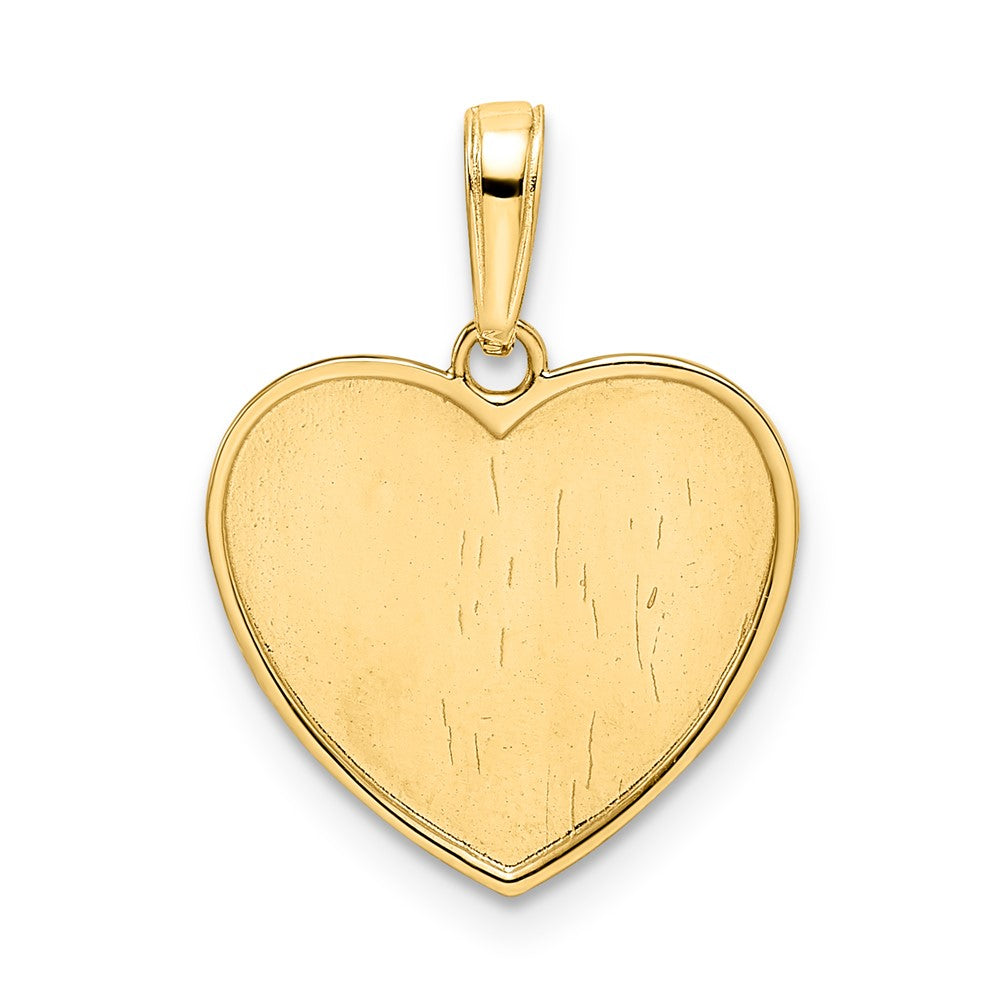 14k & White Rhodium D/C Angel on Heart Pendant
