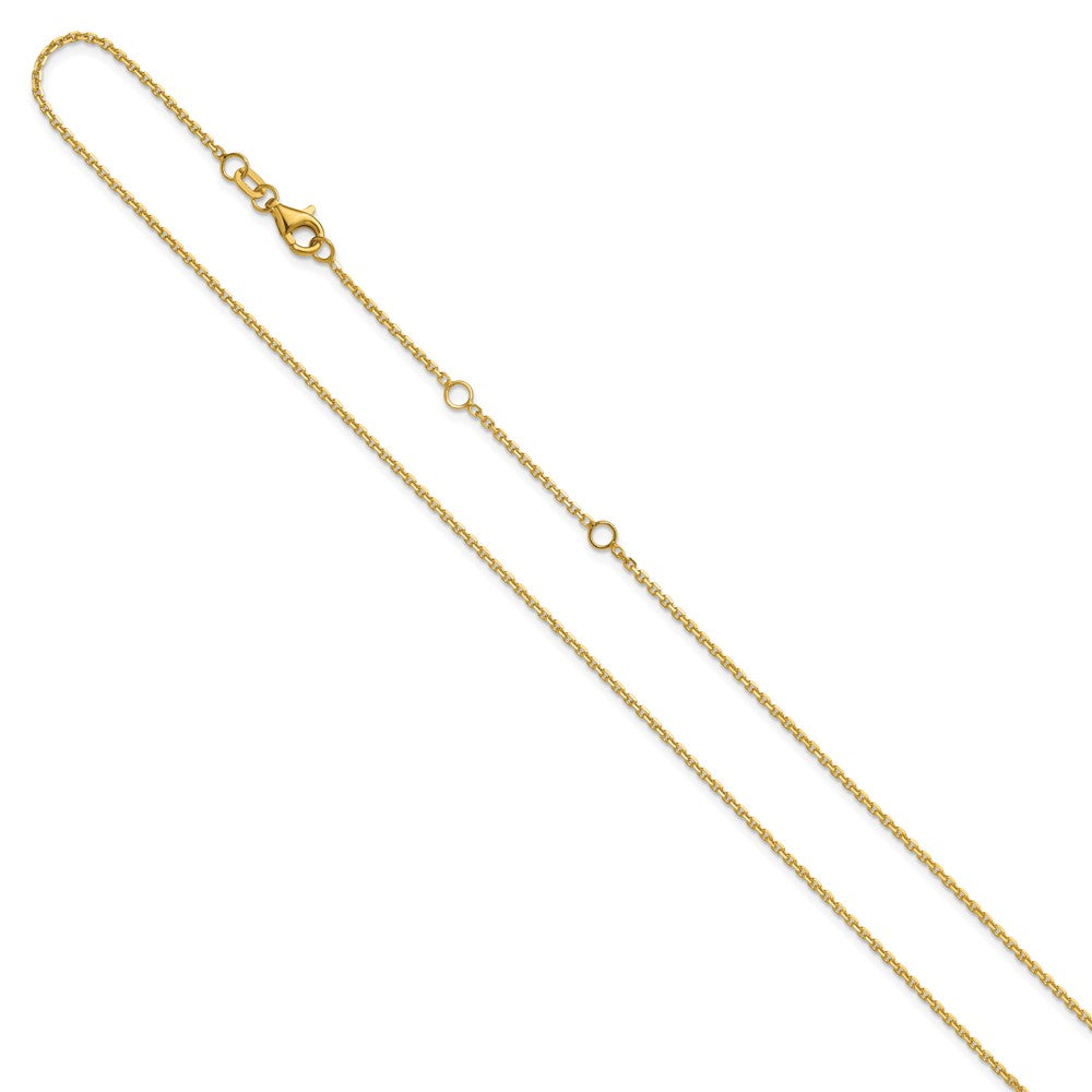 14k 1.4mm D/C Square Cable 2in+2in Adjustable Chain