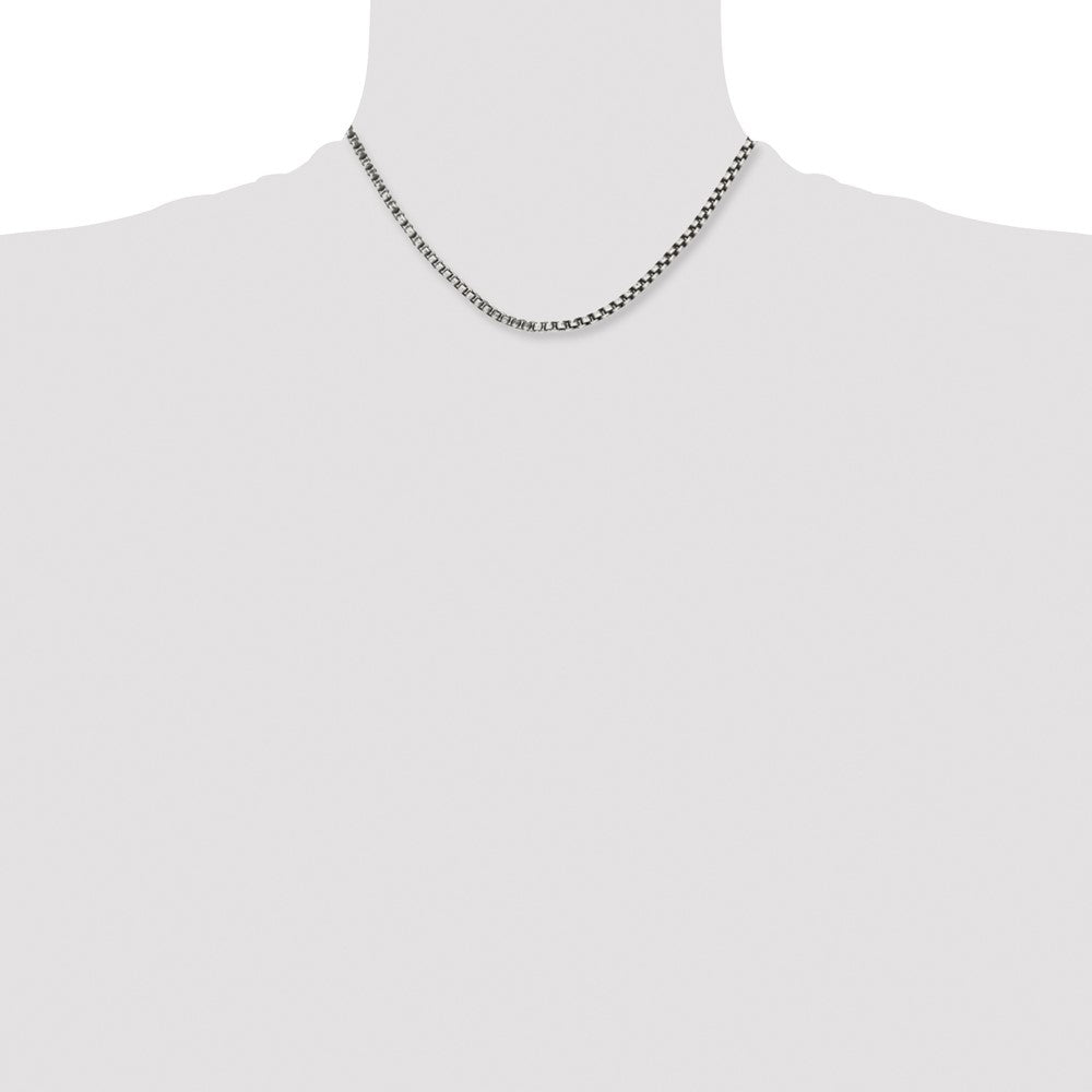 Stainless Steel Antiqued and Polished 3.9mm Rounded Box Chain