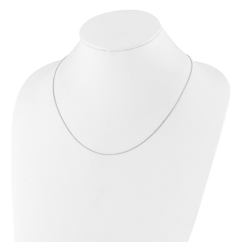 Sterling Silver RH-plated Adjustable .85mm Box Chain
