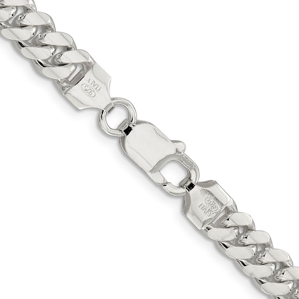 Sterling Silver 7.0mm Polished Domed Curb Chain 24 Inches