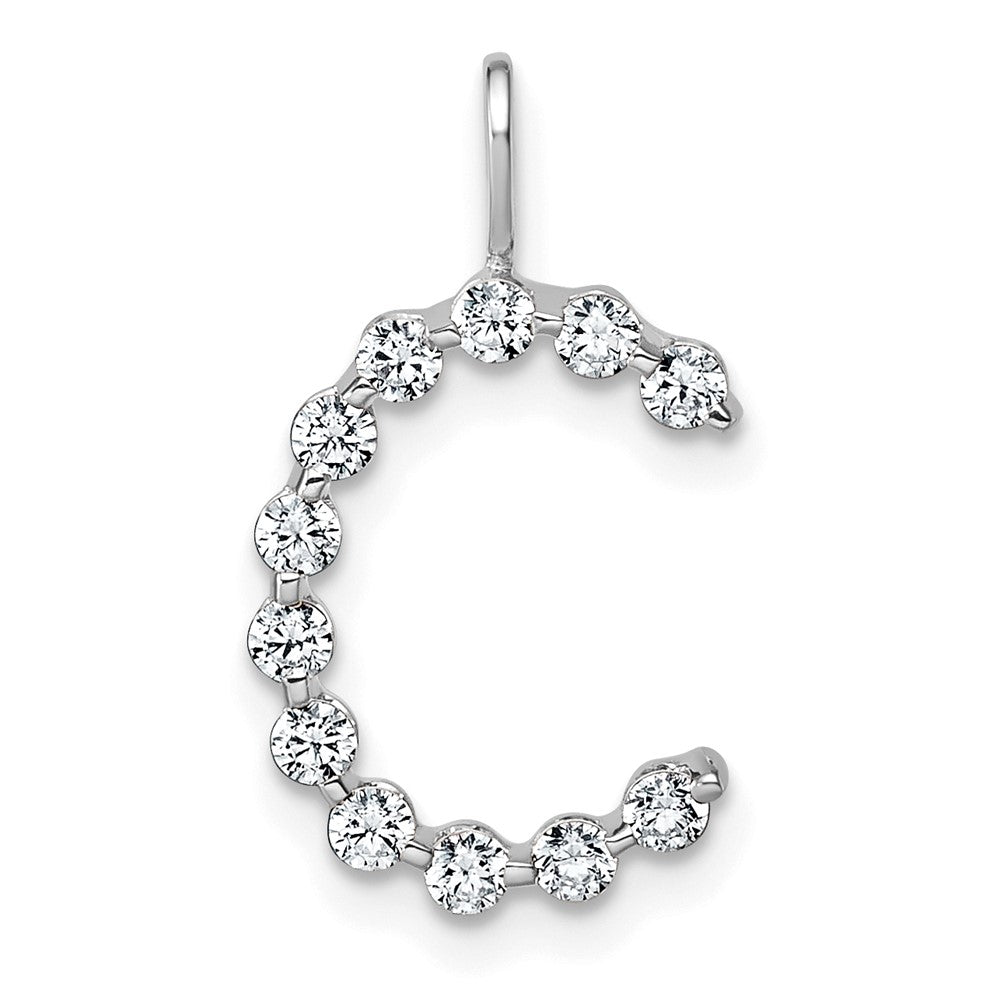 True Origin 14k White Gold 3/8 carat Lab Grown Diamond VS DEF Alphabet C Pendant