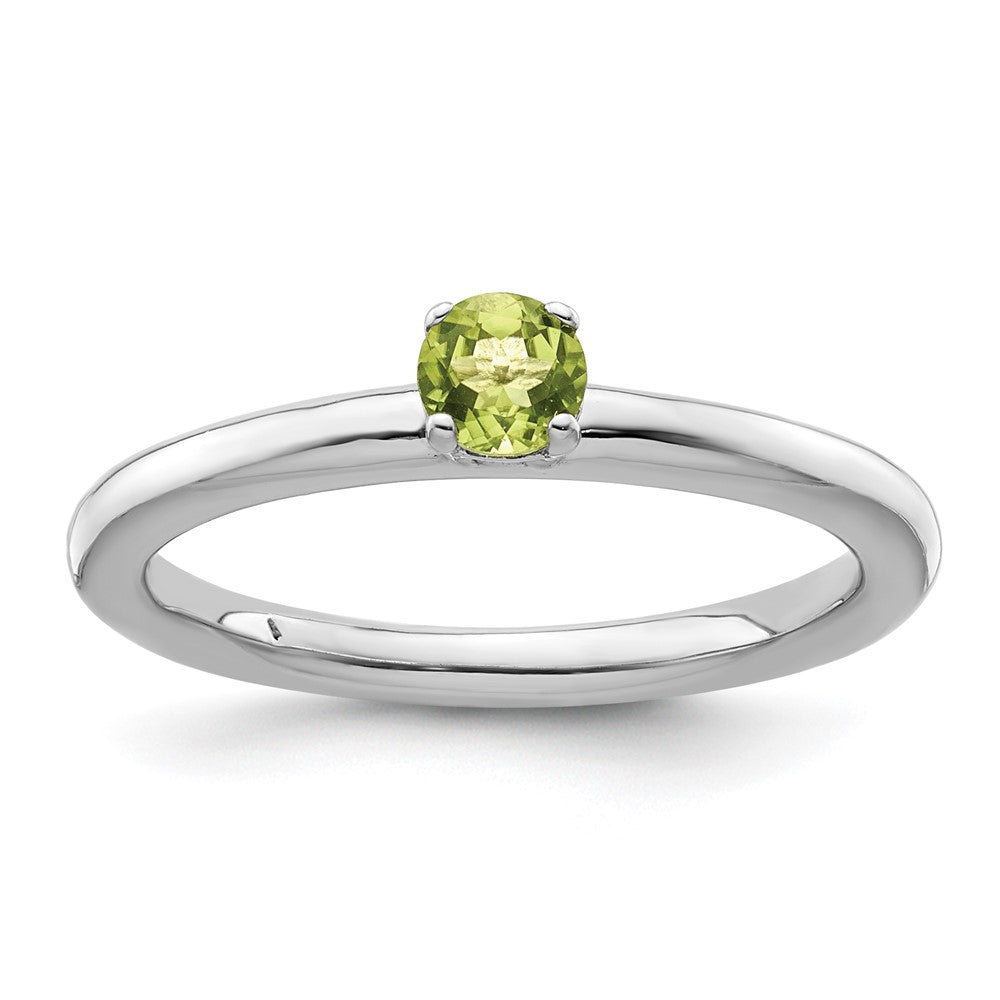 Sterling Silver Stackable Expressions Rhodium Peridot Ring