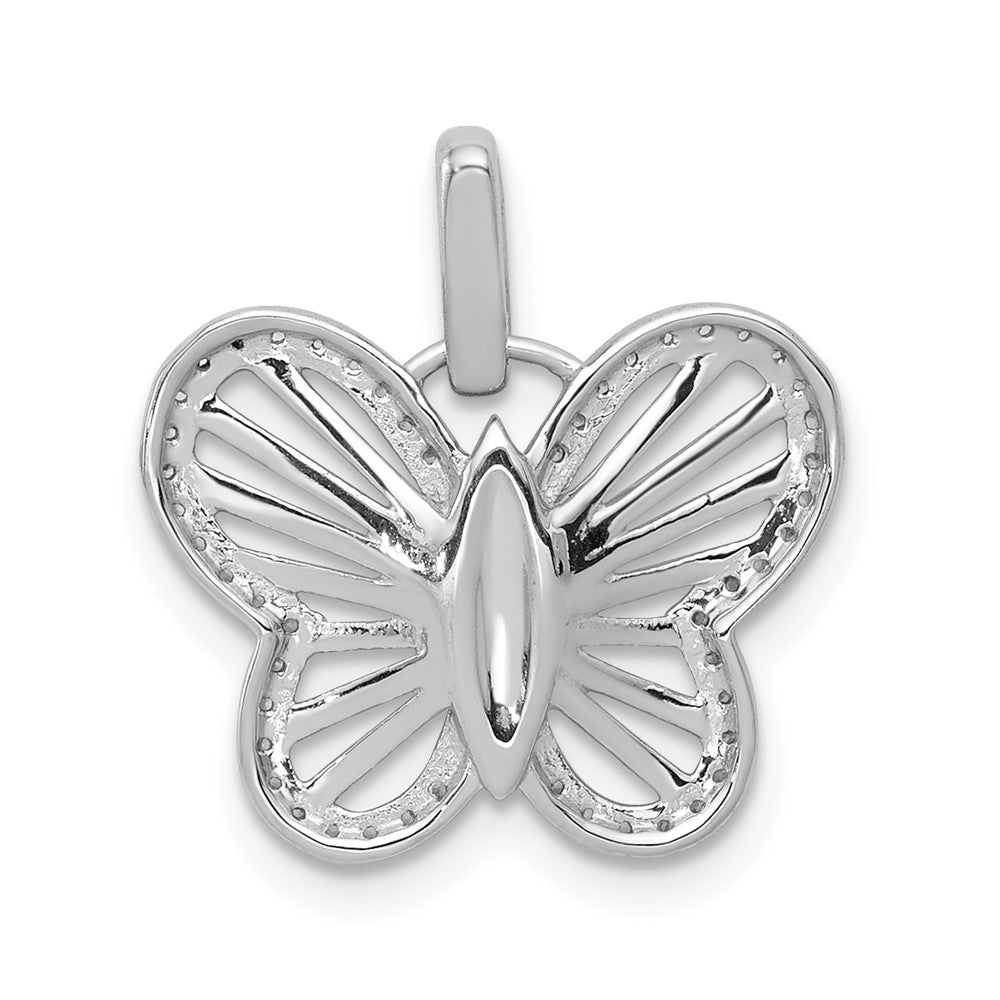 14k White Gold 1/5 carat Lab Grown Diamond VS/SI+ G+ Buttlerfly Pendant