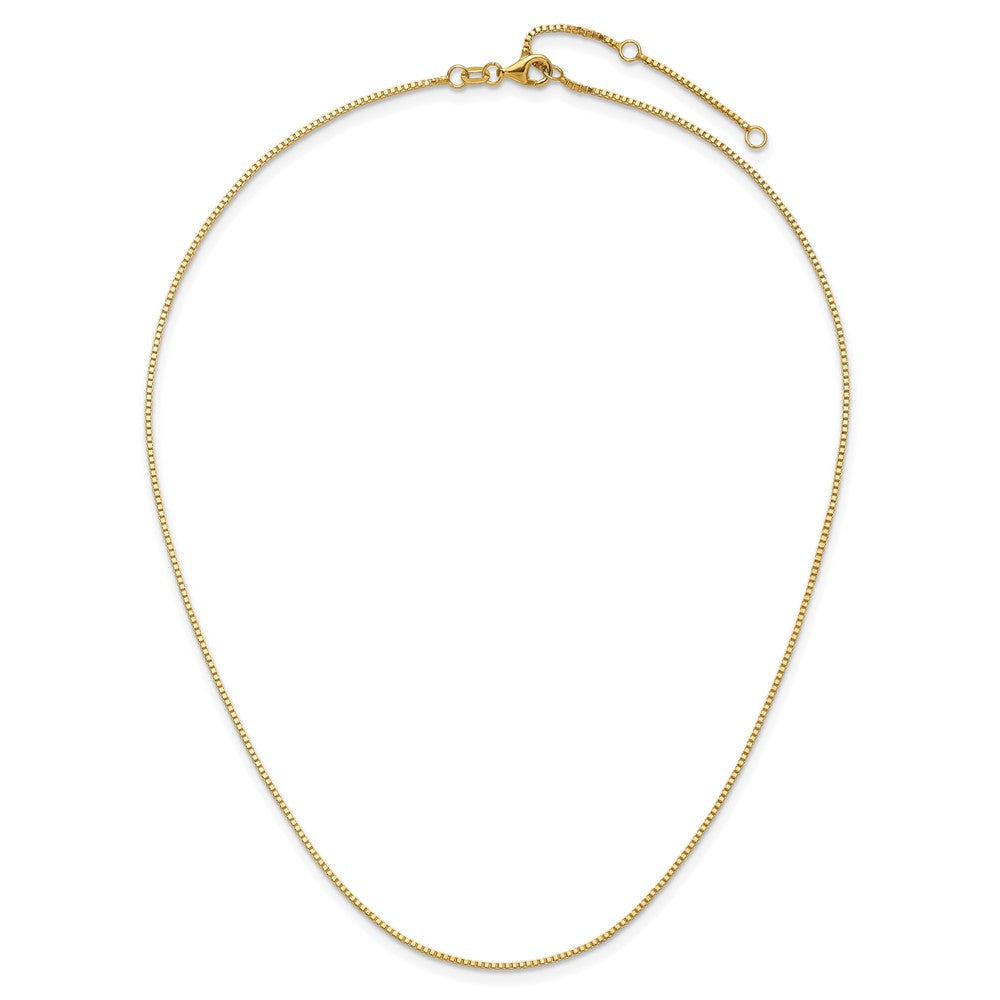 14K 1mm Box 2in+2in Adjustable Chain