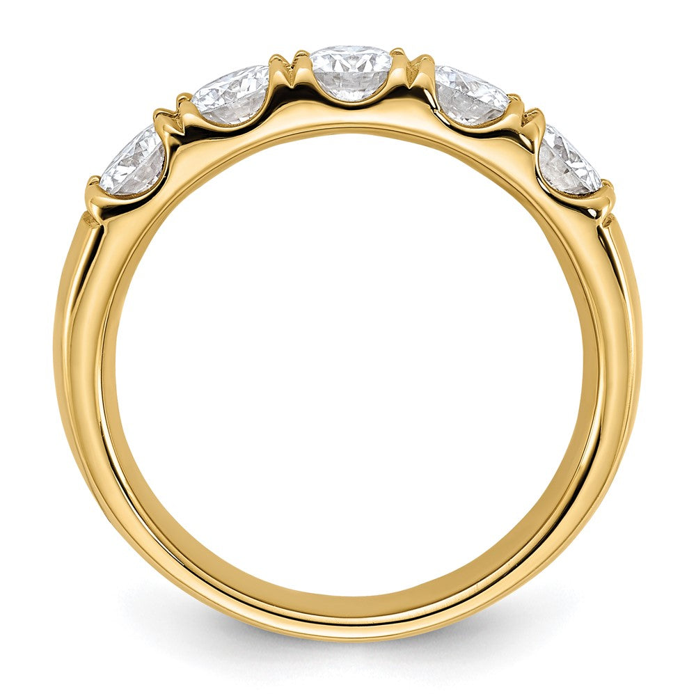14ky 1ct. 5 Stone D E F Pure Light Moissanite Band