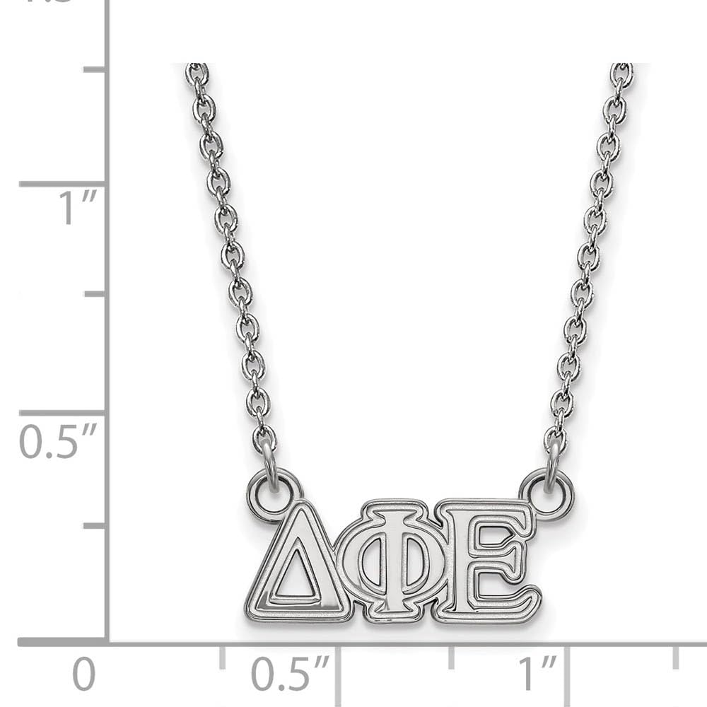 Sterling Silver 18in Official Licensed Greek Sororities Delta Phi Epsilon (???) XS Pendant w/ Necklace
