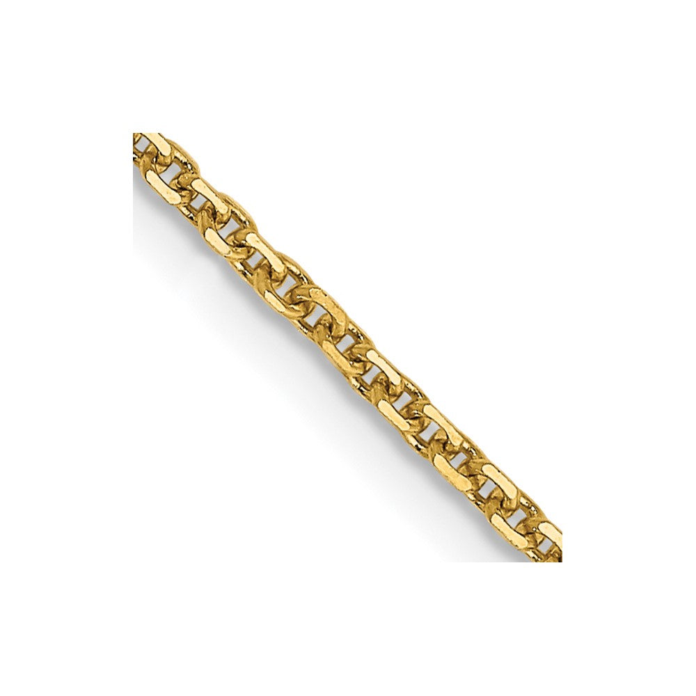 14K 26 inch 1.45mm Solid Diamond-cut Cable with Lobster Clasp Chain