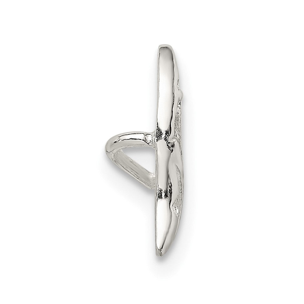 Sterling Silver CZ Fish Chain Slide