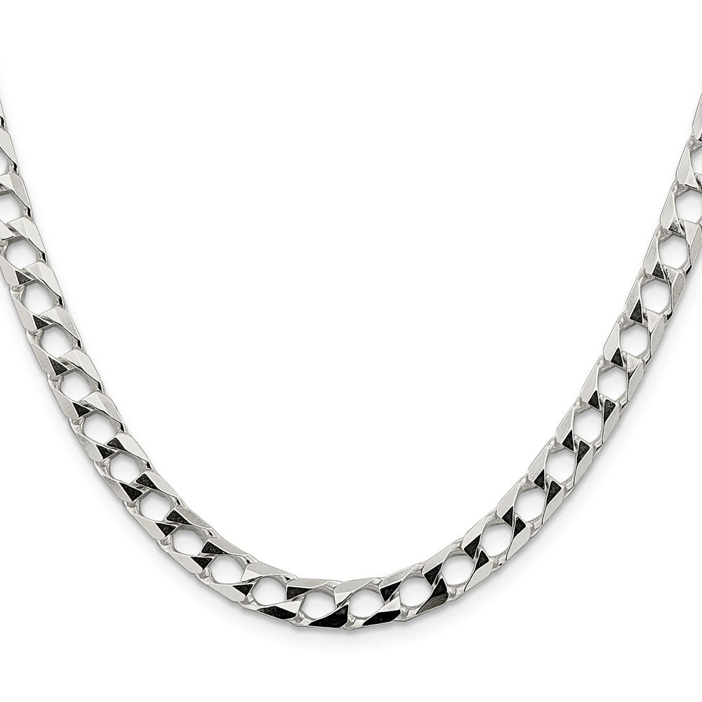 Sterling Silver 6.25mm D/C Square Curb Chain 20 Inches