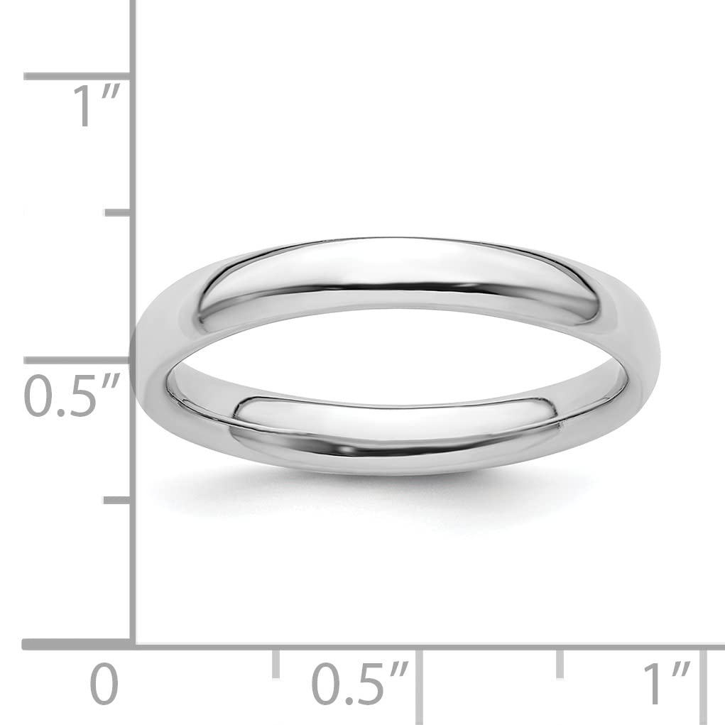 Sterling Silver Stackable Expressions Rhodium Polished Ring Size -10