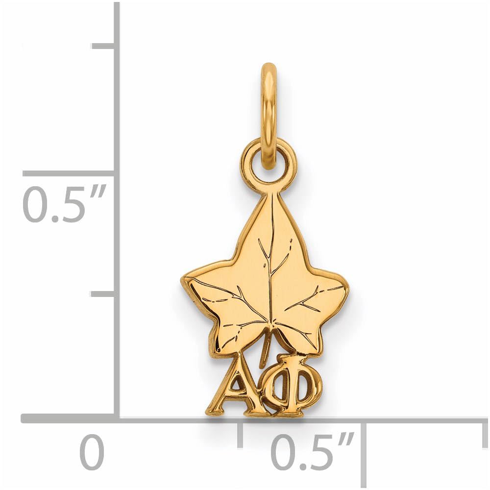 Beautiful Sterling Silver w/GP LogoArt Alpha Phi XS Pendant
