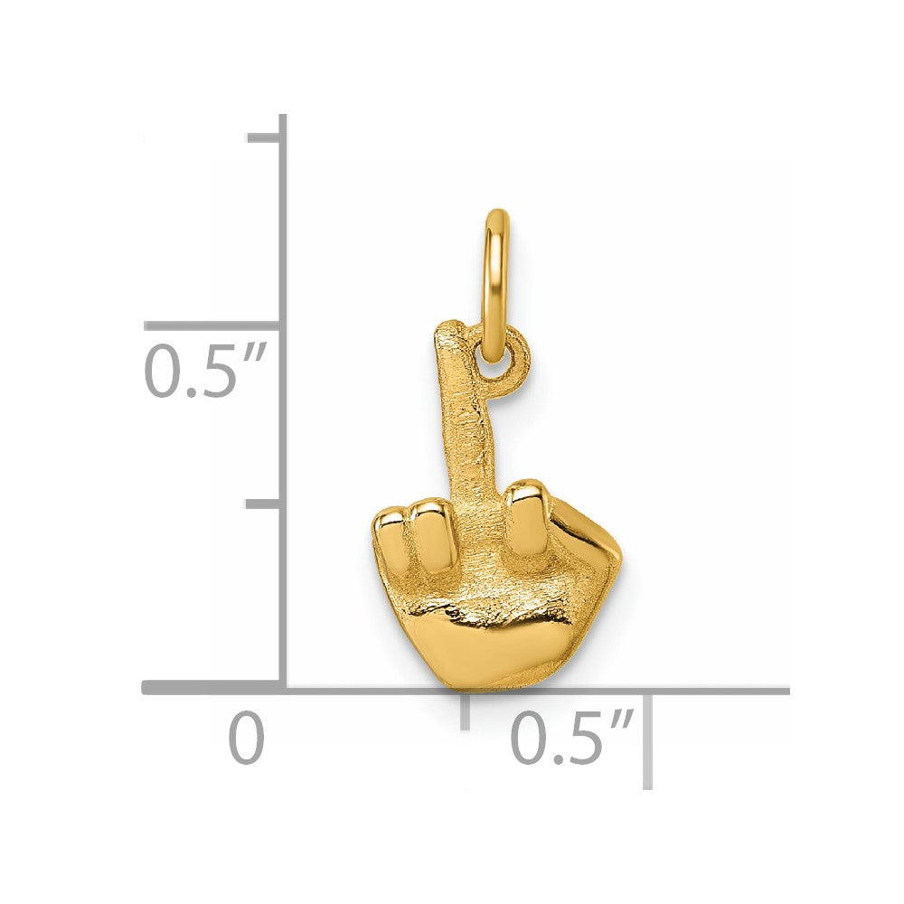 14K Polished The Finger Hand Pendant