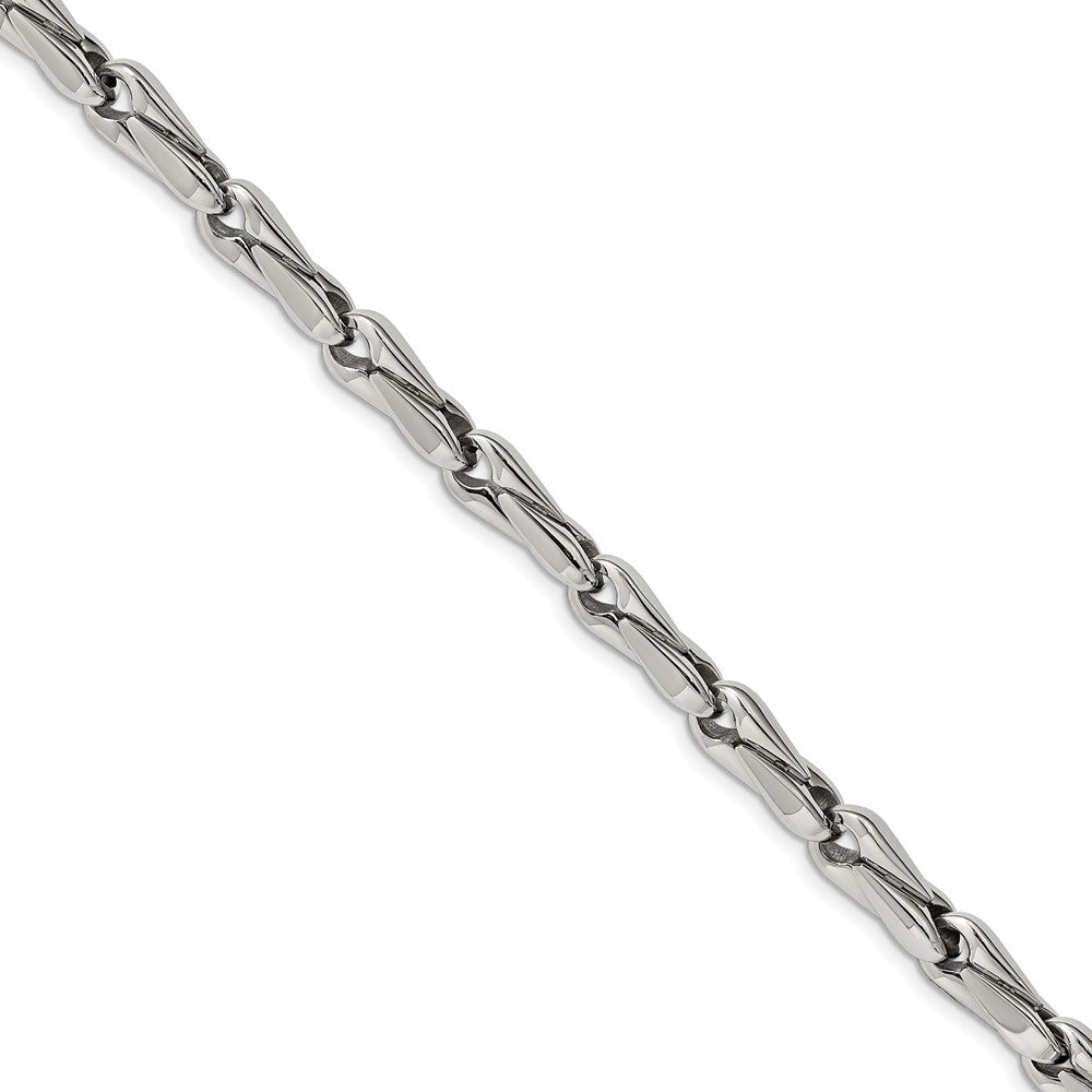 Stainless Steel Polished Fancy Link 9in Bracelet 9 inches