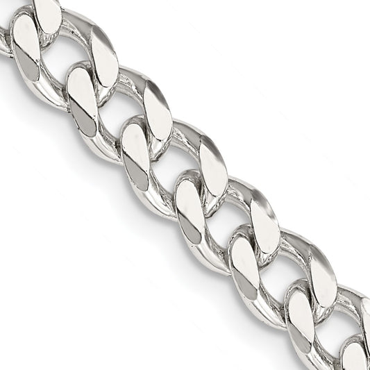 Sterling Silver 6.5mm Curb Chain 26 Inches