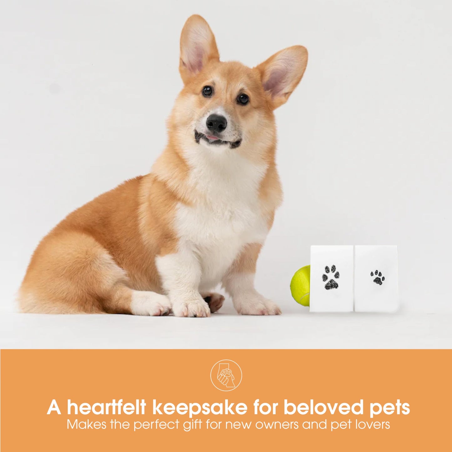 Pearhead Pet Paw Print Clean-Touch Ink Pad Kit with Imprint Cards for Cats or Dogs, Black