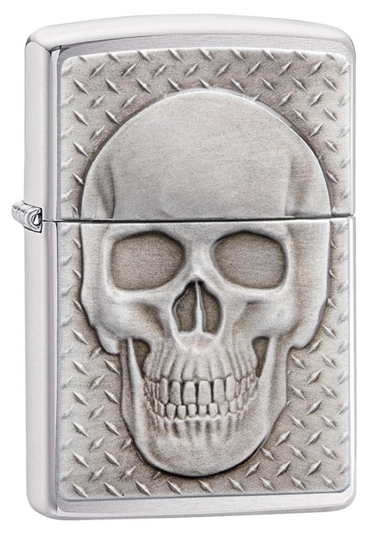 Zippo Skull with Brain Surprise Brushed Chrome Pocket Lighter