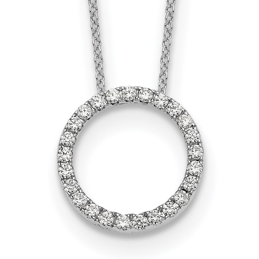 14KW TRUE ORIGIN Cert Lab Grown Diamond VS DEF Circle Pendant Necklace