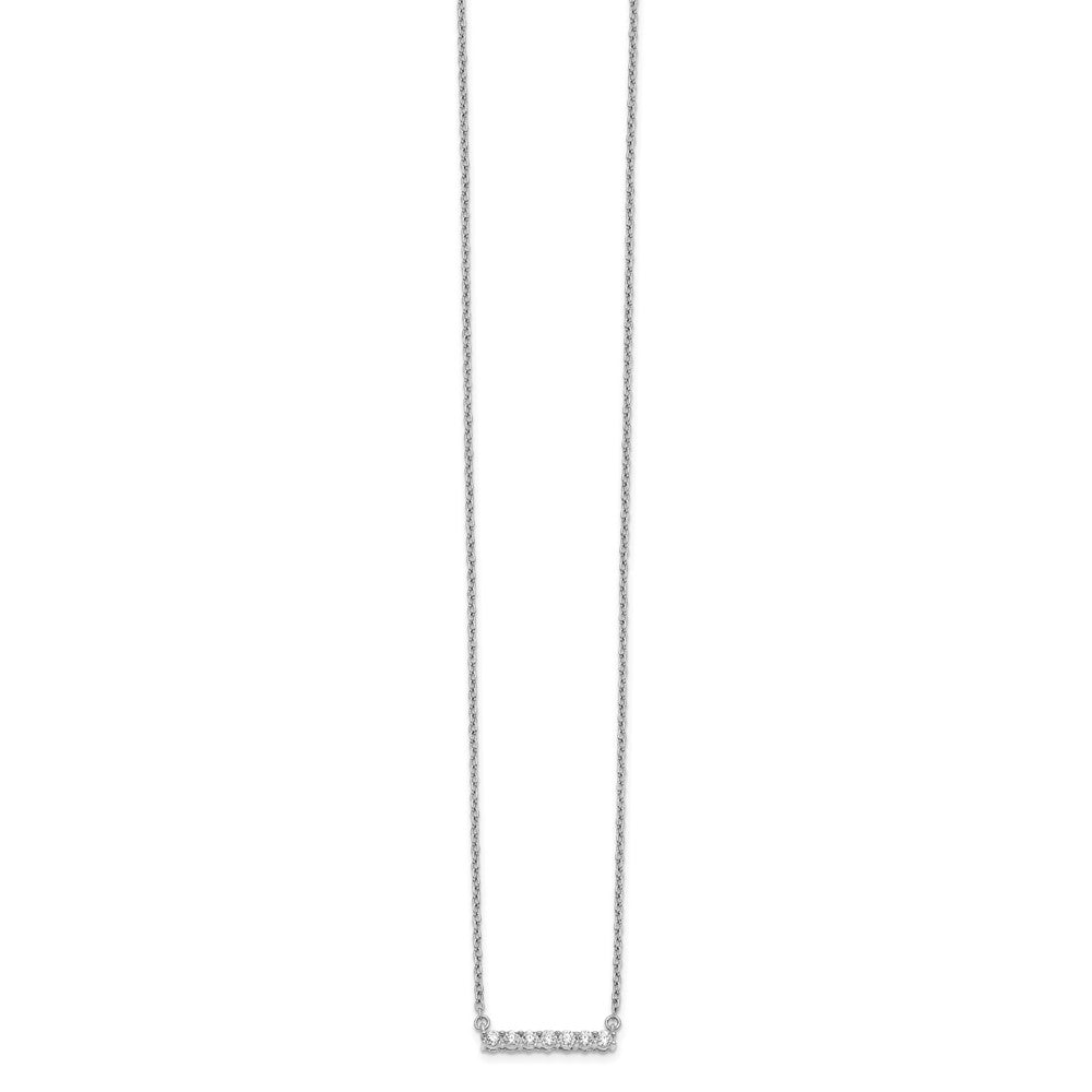 14k White Gold Diamond Bar 18 inch Necklace