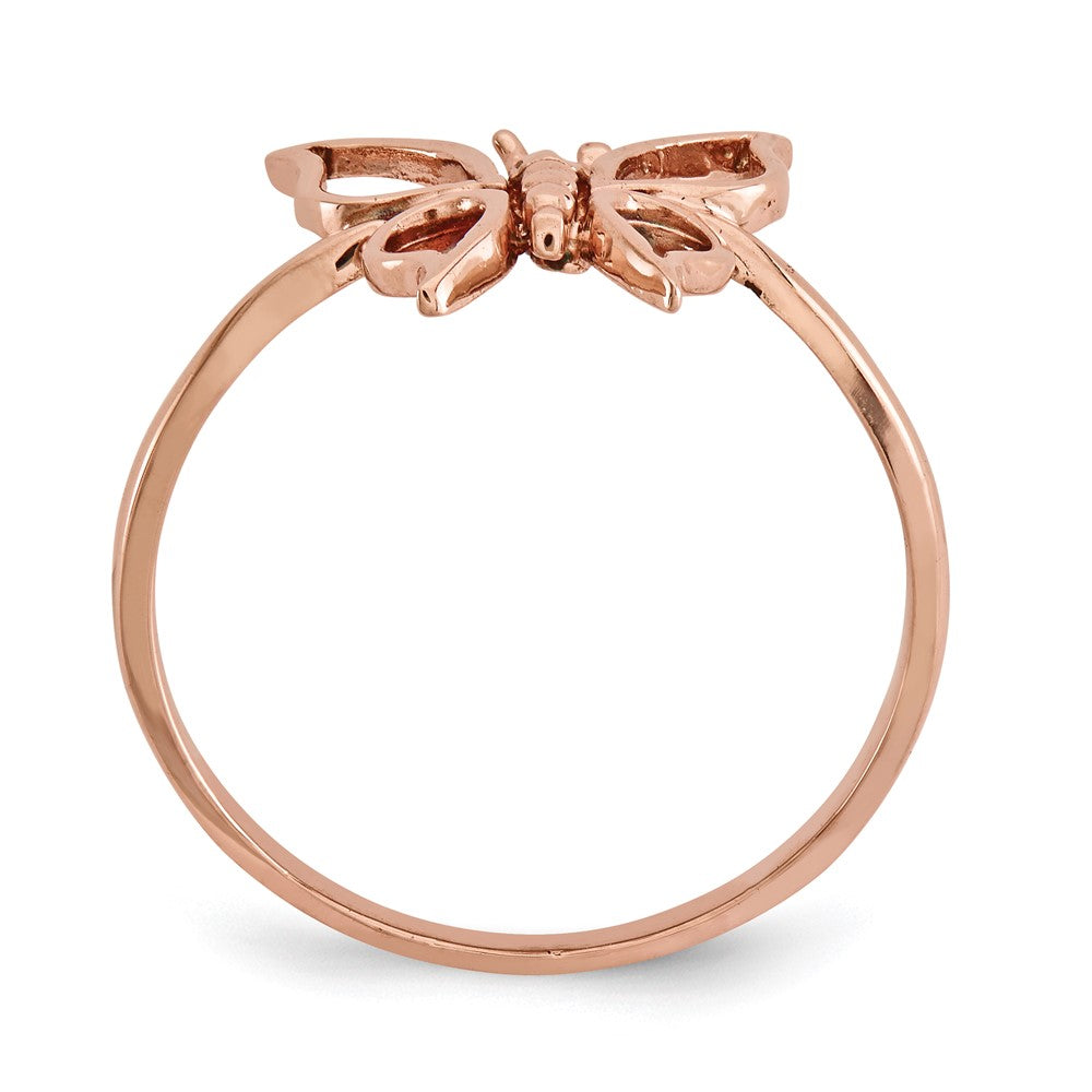 14k Rose Gold Polished Butterfly Ring Size 7